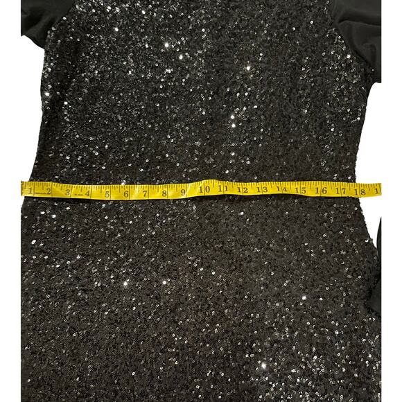 Karen Kane - Black Sequin Front Jersey Cocktail Dress - Size XL - Picture 10 of 10